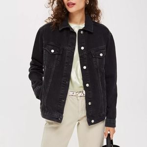 Topshop Black Denim Jacket Women